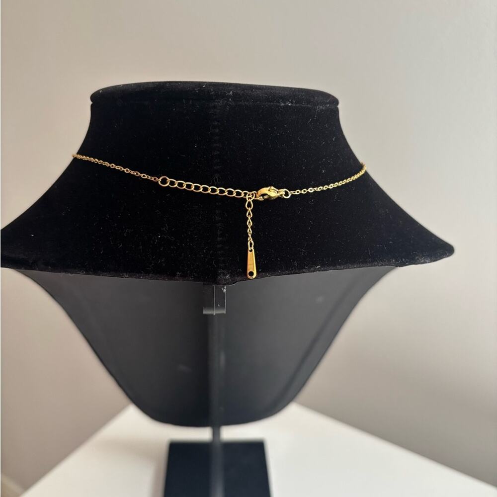 Gold Tone Geometric Pendant Necklace - Women's Jewelry - Picture 6 of 7